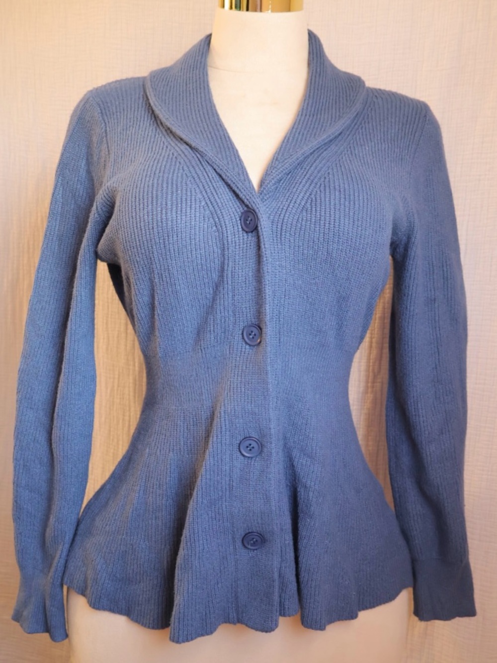 Vintage Cardigan Sweater Shawl Lapel Button Down Sweater Outwear Coat - Picture 3 of 5